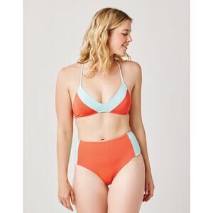 Carve Designs Erin Sunset Seaglass Colorblock High Waist Bikini Swim Bottoms XL
